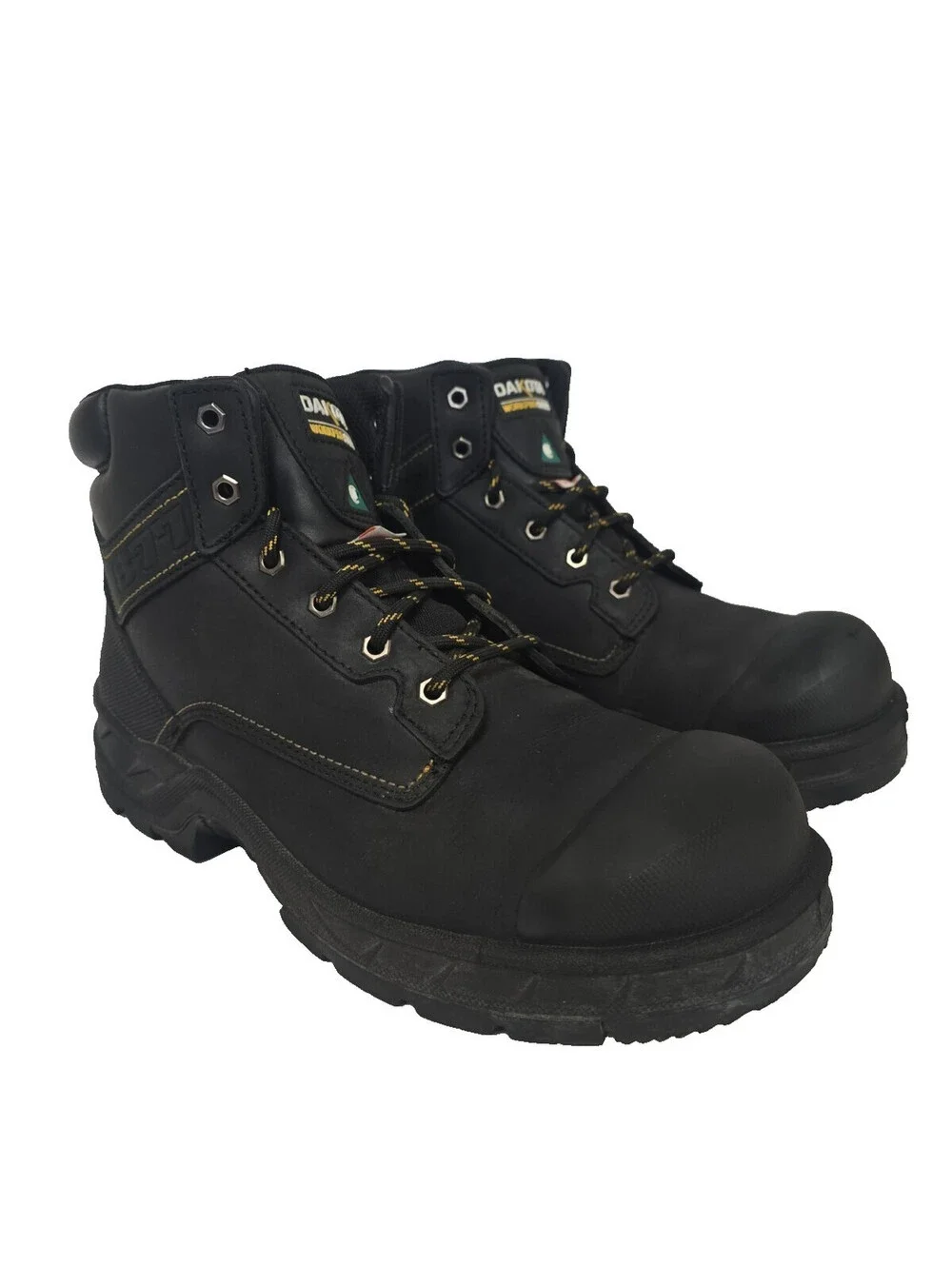 Dakota Men's 6'' 877 Steel Toe Steel Plate Work Boots Black Leather Size 12M